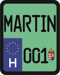  Rendszám matrica rollerre (MARTIN-001)