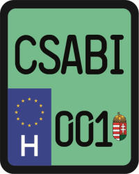  Rendszám matrica rollerre (CSABI-001)