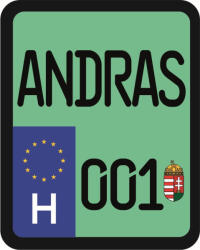 Rendszám matrica rollerre (ANDRAS-001)