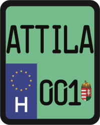 Rendszám matrica rollerre (ATTILA-001)