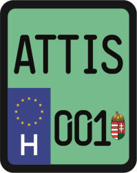 Rendszám matrica rollerre (ATTIS-001)