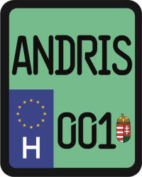 Rendszám matrica rollerre (ANDRIS-001)
