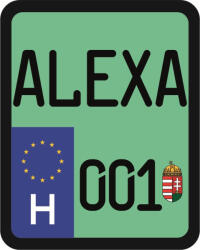 Rendszám matrica rollerre (ALEXA-001)
