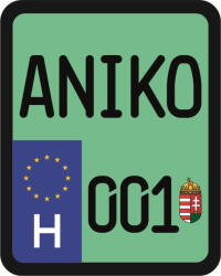 Rendszám matrica rollerre (ANIKO-001)
