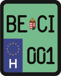 Rendszám matrica rollerre (BECI-001)