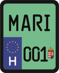 Rendszám matrica rollerre (MARI-001)