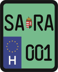 Rendszám matrica rollerre (SARA-001)