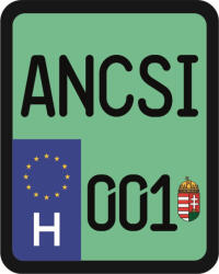  Rendszám matrica rollerre (ANCSI-001)