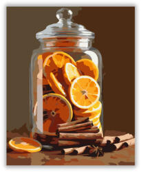  Szárított Citrusok és Fűszerek Üvegben - számfestő készlet