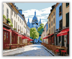  Montmartre-i Utcakép és Sacré-Cœur - számfestő készlet