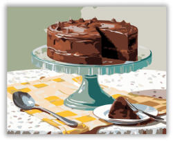  Csokoládétorta Üveg Tálon - számfestő készlet