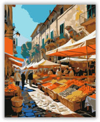  Szicíliai Piac Reggeli Fényben - számfestő készlet