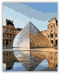  Louvre Múzeum és Üvegpiramis - számfestő készlet