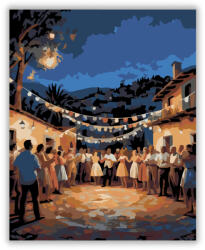  Spanyol Falu Esti Fiesta - számfestő készlet