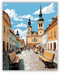  Eger Főtere a Minorita Templommal - számfestő készlet