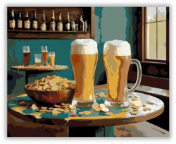 Számfestő Koccintás Söröskorsókkal és Sós Rágcsálnivalókkal - számfestő készlet (crea6251)