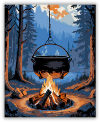  Erdei Bogrács Esti Tűzön - számfestő készlet