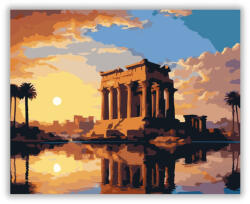 Számfestő Kom Ombo Templom Naplementében - számfestő készlet