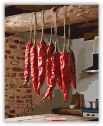  Fűszerpaprika Konyhai Dekoráció - számfestő készlet