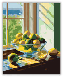  Citromok és Lime-ok Üveg Tálban - számfestő készlet