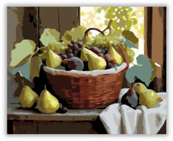  Füge, Körte és Szőlő Kosárban - számfestő készlet