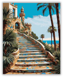 Számfestő Park Güell Lépcső Barcelonában - számfestő készlet