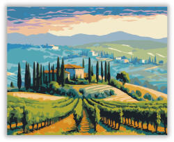  Toszkán Dombok és Villa - számfestő készlet
