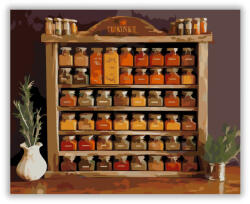 Számfestő Rusztikus Fűszertartó Polc Üvegekkel - számfestő készlet (crea6263)