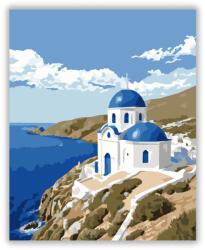  Ios Fehér Temploma és Kék Kupolája - számfestő készlet