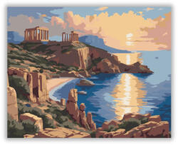  Poseidon Temploma Cape Sounionnál - számfestő készlet