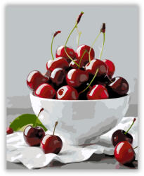  Cseresznyék Fehér Tálban - számfestő készlet