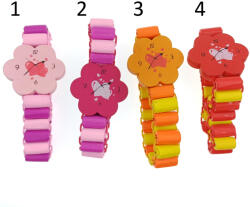  Narancssárga Fa Karkötő Gyerek Karóra (3) (K75) Csukló átmérő: ~4, 5-5cm