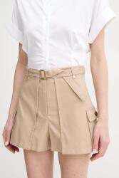 Marciano Guess pamut rövidnadrág CINDY női, bézs, sima, magas derekú, 5GGD25 7293A - bézs 42