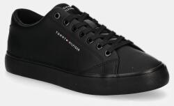 Tommy Hilfiger bőr tornacipő TH HI VULC CORE LOW LEATHER ESS fekete, férfi, FM0FM05041 - fekete Férfi 46