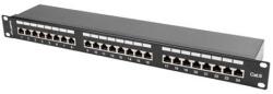 Lanberg Patch panel 24 port 1U 19" CAT. 6 árnyékolt, fekete (PPS6-1024-B) - procompkft