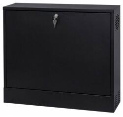 Stalflex CR19-2U-130-B 19" 2U 130mm mély fekete fém ajtós fali rack szekrény (CR19-2U-130-B) - procompkft