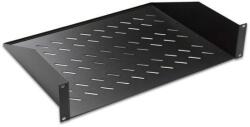 LANDE LN-RAF-RMO-2U55-BL 19" 550 mm mély 2 ponton rögzíthető fekete tálca (LN-RAF-RMO-2U55-BL) - procompkft