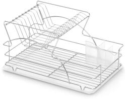 TEKNO TEL Сушилник за съдове tekno tel kb 009, 2 нива, хром-прозрачна тавичка (3000150013) - topmall