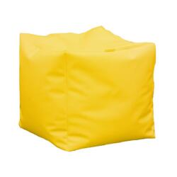 PUFRELAX Пуф, 100л. , Табуретка Куб XL, Panama Yellow Quince, Перящ се калъф, водоустойчив, Пълнеж от Полистиролни перли (PUF-G-CXL-PEX-YLQ) - topmall