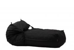 PUFRELAX Пуф, легло, 450л. , Yoga XL - Eerie Black, Перящ се калъф, Пълнеж с микс от мемори пяна и дунапрен (PUF-M-YXL-PT-ERBL) - topmall