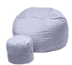 PUFRELAX Комплект, Барбарон и табуретка за крака, 700л. , King Size - Snowflake, Перящ се калъф, Трансформира се в легло, Пълнеж с микс от мемори пяна и дунапрен, Гама Plush Honey, 8069 (PUF-M-KO-PH-SN) - topm