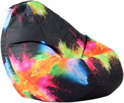 PUFRELAX Пуф, круша, 520л. , Nirvana Gigant - Colour Festival, Водоустойчив, Перящ се калъф, Пълнеж от Полистиролни перли, принт, 8297 (PUF-G-NGG-TEXP-FES) - topmall