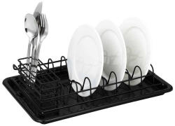 Kinghoff Сушилник за съдове Kinghoff KH 1478, 38 x 24.5 x 9.5 см, Черен (549) - topmall