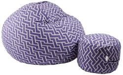 PUFRELAX Комплект Барбарон с табуретка за крака 500л. Matusalem, Zippity Purple, Перящ се калъф, Подходящ за деца, Пълнеж с микс от мемори пяна и дунапрен, Гама Premium (PUF-M-MO-PT-ZIP) - topmall