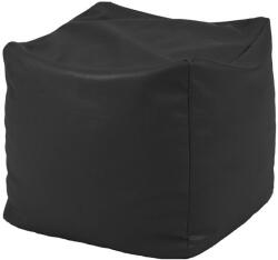 PUFRELAX Пуф, Табуретка Куб - Teteron black, Перящ се калъф, Водоустойчив, 80л (PUF-G-C-TEX-BL) - topmall