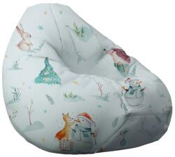 PUFRELAX Пуф круша, 320л. , Nirvana Grande, Winter Wonderland, Водоустойчив, Перящ се калъф, Пълнеж от Полистиролни перли, принт, 8477 (PUF-G-NGR-TEXP-WON) - topmall