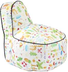 PUFRELAX Пуф, стол, 200л. , OK Junior, A Colourful World, Водоустойчив, Перящ се калъф, Пълнеж от Полистиролни перли, принт, 8481 (PUF-G-OKJ-TEXP-LUC) - topmall