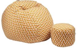 PUFRELAX Комплект Барбарон с табуретка за крака 700л. King Size, Zippity Orange, Перящ се калъф, Пълнеж с микс от мемори пяна и дунапрен, Гама Premium (PUF-M-KO-PT-ZIO) - topmall