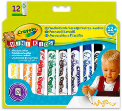 Crayola 8325 Mini Kids: Tompa Hegyű Filctoll - 12 db, Vegyes