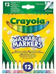 Crayola Crayola: Lemosható, vékonyhegyű filctoll készlet - 12 db-os (58-6671) - ejatekok